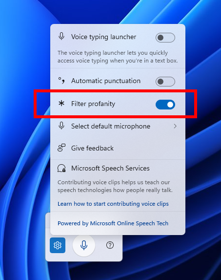 Windows 的语音输入可以说脏话了，未来将能关闭过滤器