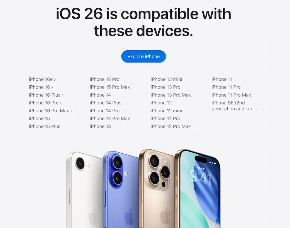 iOS 26支持机型iPhone设备清单总整理1
