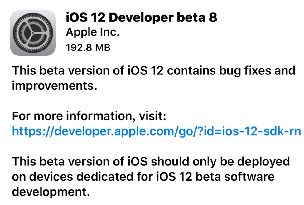 iOS 12 Beta 8刚刚释出！版本号16A5357b 第2张